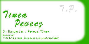 timea pevecz business card