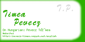 timea pevecz business card